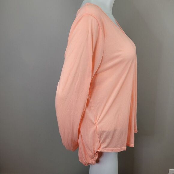 Maurice's Peach Open Back Assymetrical Athletic Wear Top Size 2‎ - Picture 4 of 10